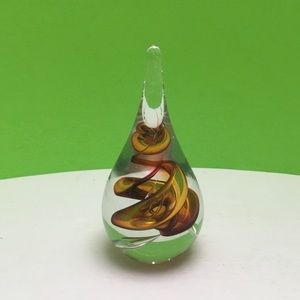 Marian pyrcak mp crystal art glass paperweight